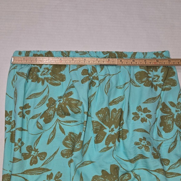 Billabong Womens Turquoise Blue Floral Viscose Maxi Skirt Elastic Waist Large - Picture 8 of 10